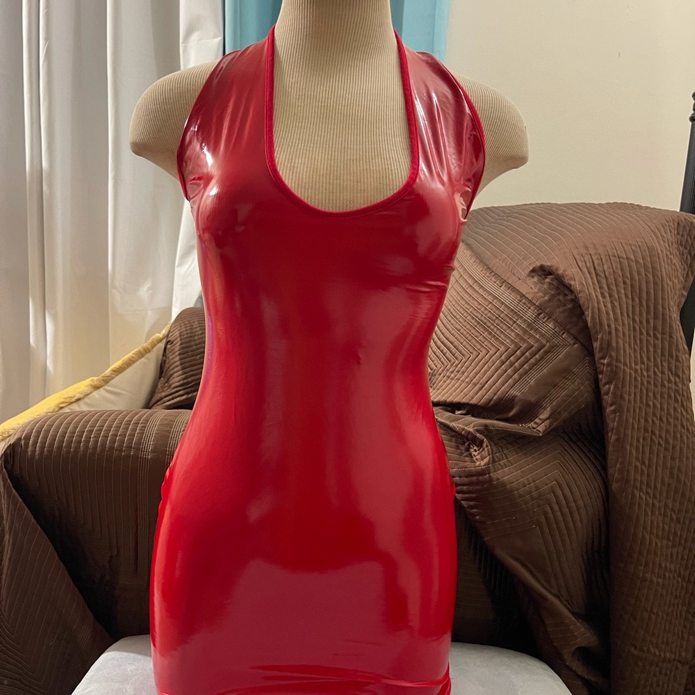 - Mini patten leather dress